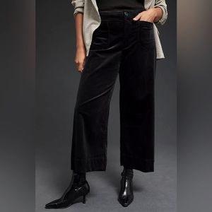 Black Maeve Colette Cropped Wide-Leg Corduroy pants - 24W-NWT